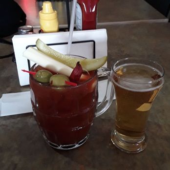 Tamarack's Pub - I am a Bloody Mary Contissuere! Tasty, 3 choices of tomato blend. Lots of condiments and Beer Chaser. So WISCONSIN - Bars Near Me - Wisconsin Rapids, Wisconsin