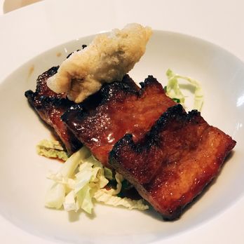Stripsteak - NSTANT BACON - kurobuta pork belly, tempura oyster, black pepper-soy glaze - Steakhouses Near Me - Honolulu, Hawaii Stripsteak - NSTANT BACON - kurobuta pork belly, tempura oyster, black pepper-soy glaze - Steakhouses Near Me - Honolulu, Hawaii