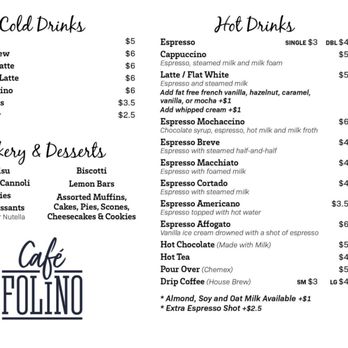 Cafe Folino - Menu - Cafes Near Me - Wyomissing, Pennsylvania Cafe Folino - Menu - Cafes Near Me - Wyomissing, Pennsylvania