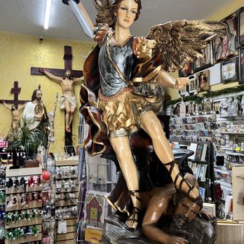 San Juditas Religious Articles - 3ft St. Michael Archangel statue. Resin, hand-painted in Mexico. - Religious Items Near Me - Long Beach, California San Juditas Religious Articles - 3ft St. Michael Archangel statue. Resin, hand-painted in Mexico. - Religious Items Near Me - Long Beach, California