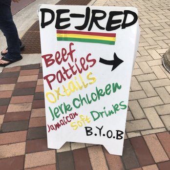 De-Jred - Sidewalk sign - Caribbean Near Me - Skokie, Illinois