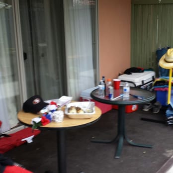 Rio Sands Hotel - Guest Patio, the "morning after" - Hotels Near Me - Aptos, California