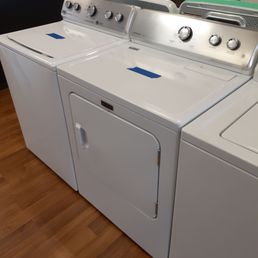 649 for our like new washer and dryer matching set.  Sadly. the washer was .5  inches too big to move up.