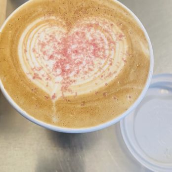 Blue Bottle Coffee - Ferry Building - Cherry Blossom Latte, gotta love the design - Coffee & Tea Near Me - San Francisco, California
