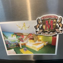 Magnet and post card of our room
