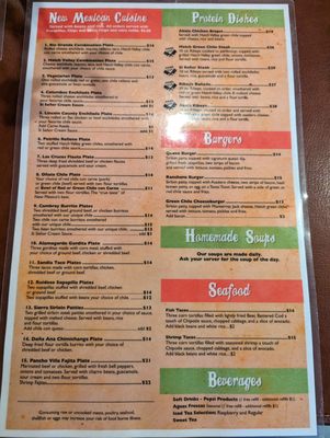 Menu photo 5 Sí Senor Las Cruces, NM
