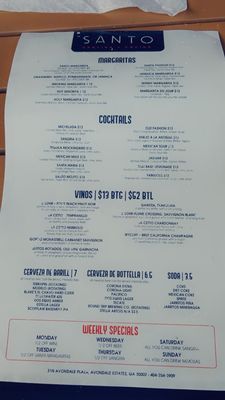 Menu photo 1 Santo Cantina & Cocina Avondale Estates, GA Menu photo 1 Santo Cantina & Cocina Avondale Estates, GA