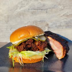 Whiskey Brothers Project - Nashville Chicken Sandwich + Smoked Pork Ribs