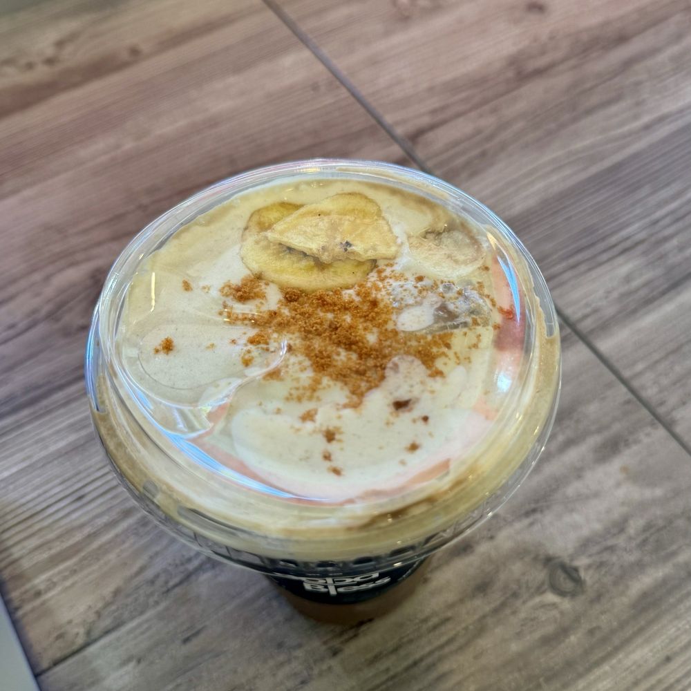 Boba Bless - Banana Cold Foam Hojicha - Tea Rooms Near Me - San Mateo, California