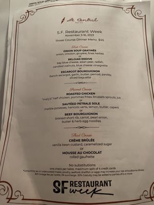 Menu photo 6 Le Central San Francisco, CA Menu photo 6 Le Central San Francisco, CA