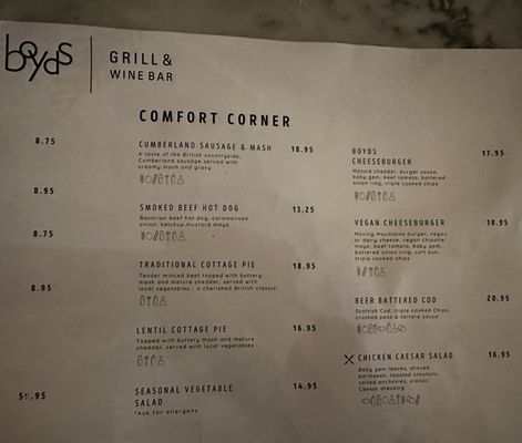 Menu photo 2 Boyds Grill & Wine Bar London, XGL Menu photo 2 Boyds Grill & Wine Bar London, XGL