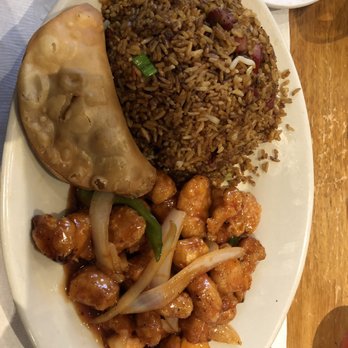 Sabrosura 2 - Sweet and sour chicken with pork fried rice and vegetable pastelito. - Spanish Near Me - Bronx, New York Sabrosura 2 - Sweet and sour chicken with pork fried rice and vegetable pastelito. - Spanish Near Me - Bronx, New York