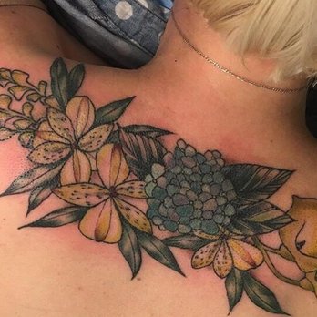 New Rose Tattoo - A coverup composed of my wedding flowers - Tattoo Near Me - Portland, Oregon New Rose Tattoo - A coverup composed of my wedding flowers - Tattoo Near Me - Portland, Oregon