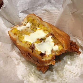 Casa Colombia - Aborrajado - Sweet fried plantains stuffed with mozzarella cheese - Colombian Near Me - Austin, Texas Casa Colombia - Aborrajado - Sweet fried plantains stuffed with mozzarella cheese - Colombian Near Me - Austin, Texas