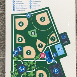 Shoshone Park - Shoshone Park's Baseball Fields Map