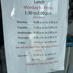 Store hours