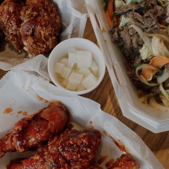 Firefox & CM Chicken - Top left: Garlic Soy Tikku; Top right: Beef Bulgogi; Bottom: Garlic Spicy Chicken - Korean Near Me - Grand Rapids, Michigan Firefox & CM Chicken - Top left: Garlic Soy Tikku; Top right: Beef Bulgogi; Bottom: Garlic Spicy Chicken - Korean Near Me - Grand Rapids, Michigan