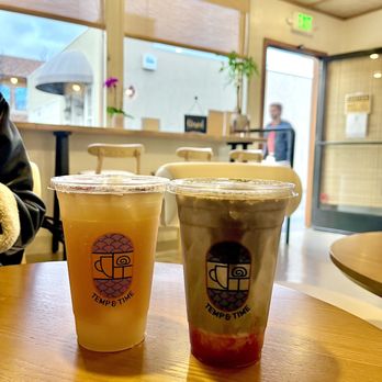 Temp & Time - Lychee rose sencha and strawberry hojicha - Desserts Near Me - Menlo Park, California Temp & Time - Lychee rose sencha and strawberry hojicha - Desserts Near Me - Menlo Park, California