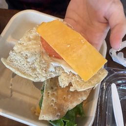Looks like a sandwich full of turkey meat, but when you open it up , only 1/4 of the Bread actually has meat in it. Looks like a sandwich full of turkey meat, but when you open it up , only 1/4 of the Bread actually has meat in it.