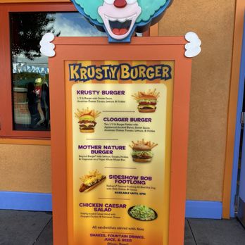 Krusty Burger - Menu - Burgers Near Me - Universal City, California Krusty Burger - Menu - Burgers Near Me - Universal City, California