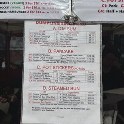 Dumpling King - Menu March 2026