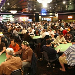 The Poker Room at Grand Sierra Resort - WPT event Day 1, main poker room is back and to the right.  Tournament area is here during larger tournaments