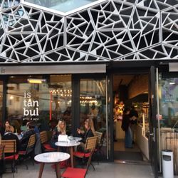 Istanbul Grill & More - Front door and outside seating but it was very smoky outside