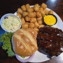 The Side Track - The Sidetrack burger! Good burger with an Asian bbq sauce.