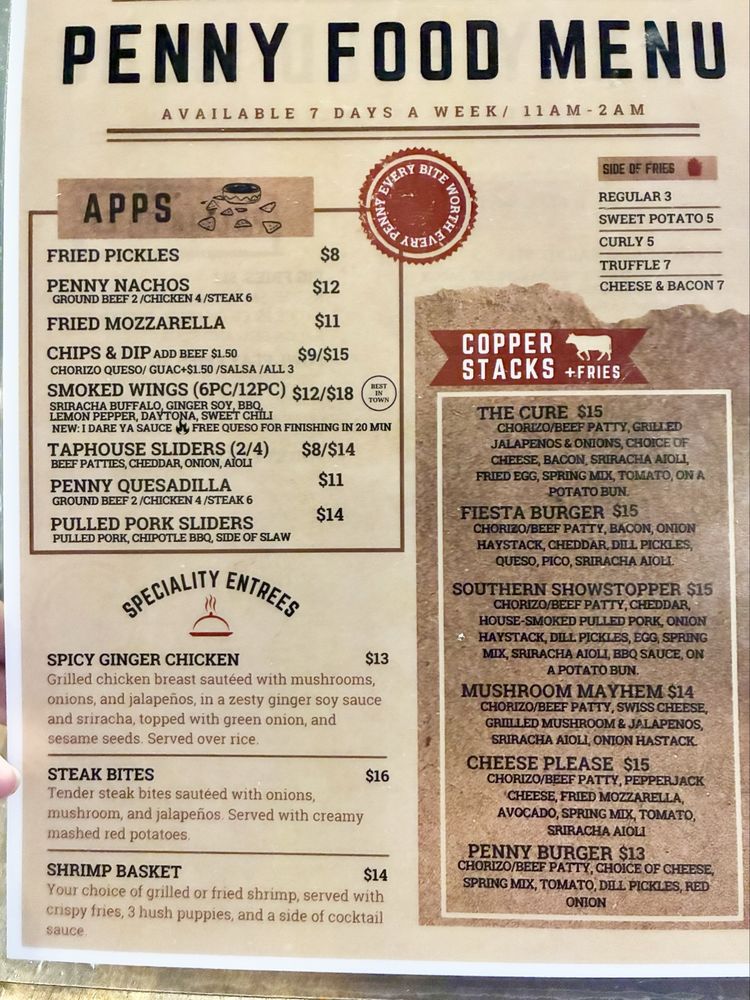 Food from The Penny Tap House