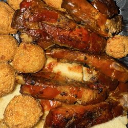 Saintly catering - Rib Sandwich with hush puppies