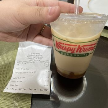 Krispy Kreme - Medium Iced caramel vanilla latte - Donuts Near Me - Jonesboro, Arkansas
