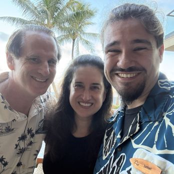 Hualani's - Samuel, former student ‍, my husband Chris and I at Hualanis - Hawaiian Near Me - Lihue, Hawaii
