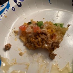 As you can see the hair is sticking straight up off the left side of the nacho....disgusting.... As you can see the hair is sticking straight up off the left side of the nacho....disgusting....
