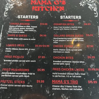 Mama G's Kitchen - Menu as of 09/2025 - Soul Food Near Me - Springfield, Missouri