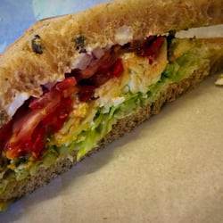 Ravenous - Feta, pesto, sunblush tomatoes & salad on granary - DELICIOUS