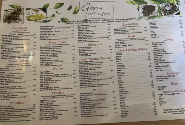 Menu photo 6 Ginos Petit Dejeuner Harmarville, PA