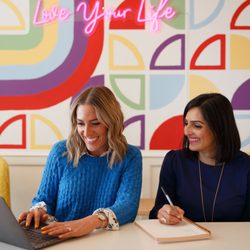 Ama La Vida - Our founders, Nicole and Foram, working at the Chicago HQ (aka The Happiness Hub)
