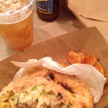 Taboonette - Amazing pulled pork--the coleslaw on top takes the pita sandwich to a new level of awesomeness! - Mediterranean Near Me - New York, New York