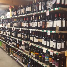 Shelves of Wine Choices