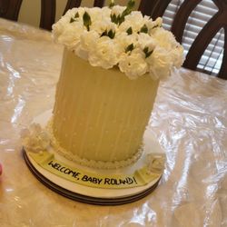 Zarus Cakes & Pastries - Tres leches cake with fresh flowers for baby shower