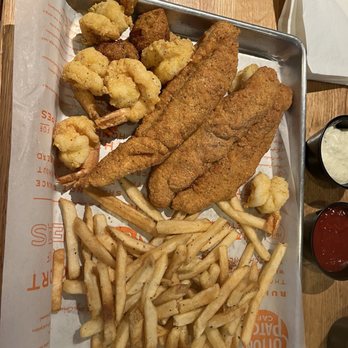 Cotton Patch Cafe - This is the Super Combo Fish & Shrimp. - American Near Me - Spring, Texas