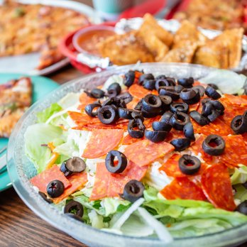 Imo's Pizza - a salad with pepperoni and olives - Pizza Near Me - Granite City, Illinois Imo's Pizza - a salad with pepperoni and olives - Pizza Near Me - Granite City, Illinois