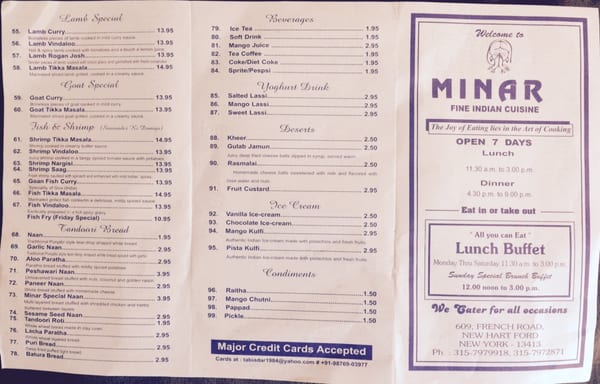 Menu photo 3 Minar New Hartford, NY Menu photo 3 Minar New Hartford, NY