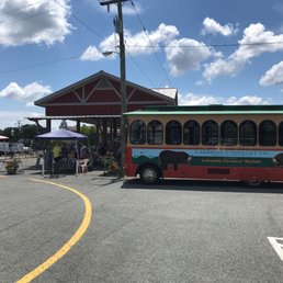 Side View from the parking lot, trolley is a popular site in Lakeside