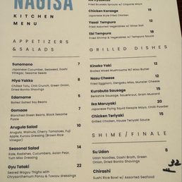 Menu 1/2 appetizers and finishing dishes. Menu 1/2 appetizers and finishing dishes.