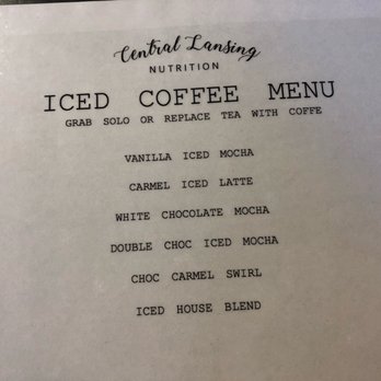 Central Lansing Nutrition - Iced coffee menu - Health Markets Near Me - Lansing, Michigan