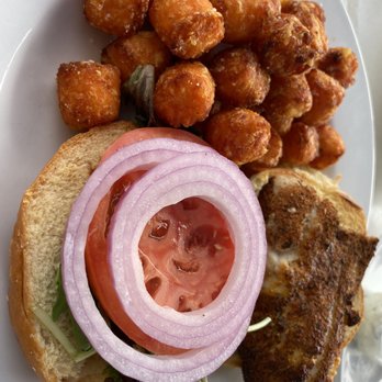 Hudson Coastal - Grouper sandwich w sweet potatoes tots - Seafood Near Me - Fulton, Maryland