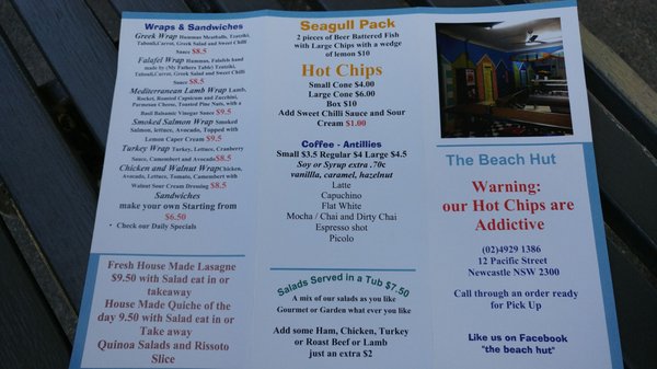 Menu photo 2 Beach Hut Newcastle, NSW