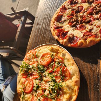 Bazbeaux Pizza - Margherita and sausage/pepperoni pizza - Pizza Near Me - Indianapolis, Indiana Bazbeaux Pizza - Margherita and sausage/pepperoni pizza - Pizza Near Me - Indianapolis, Indiana