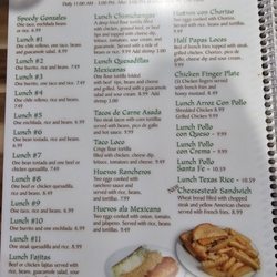 Mi Pueblo Mexican Restaurant - Lunch menu